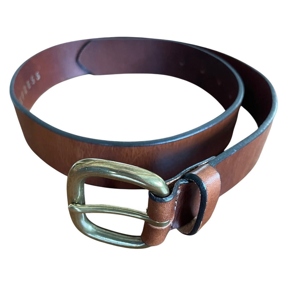 Vintage EXPRESS Women's Brown Genuine Italian Leather Belt Size M Made in USA